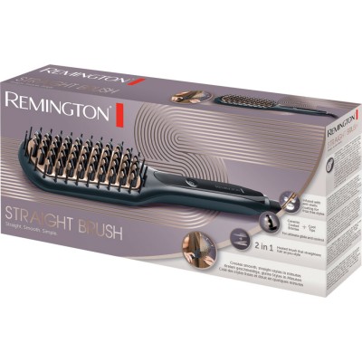 Щітка-випрямляч Remington Straight Brush, 62Вт, темп.режимів-3, 150-230С, іонізація, кераміка, сірий (CB7400)