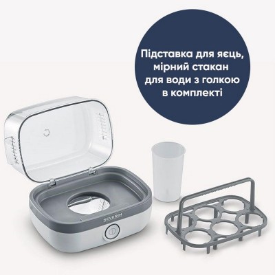 Яйцеварка Severin 420Вт, електр. керування , на 6 яєць, звуков., сигнал, пластик, білий (EK3164)