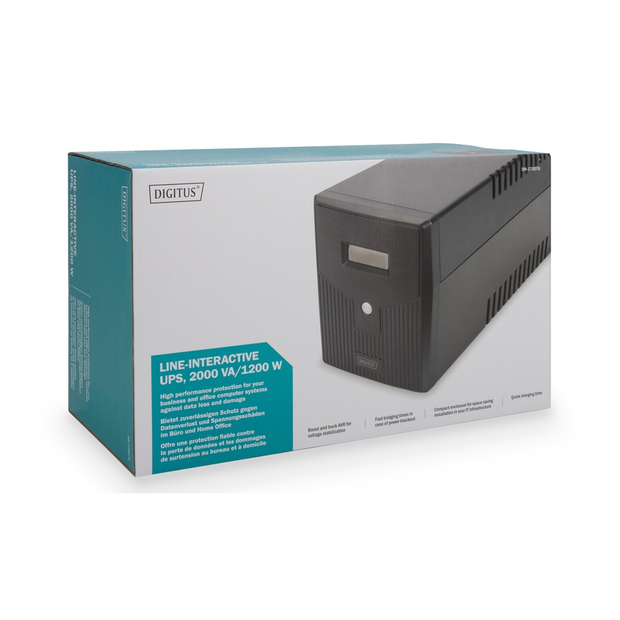 Джерело безперебійного живлення DIGITUS 2000VA/1200W, LCD, RJ45, RS232, USB, 4xSchuko (DN-170076) Джерело безперебійного живлення DIGITUS 2000VA/1200W, LCD, RJ45, RS232, USB, 4xSchuko (DN-170076)