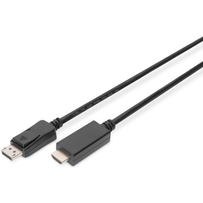 Кабель DIGITUS DisplayPort > HDMI (M/M), 2м, чорний (AK-340303-020-S)