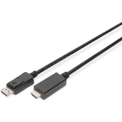 Кабель DIGITUS DisplayPort > HDMI (M/M), 2м, чорний (AK-340303-020-S)