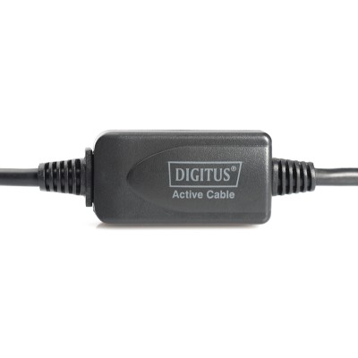 Подовжувач DIGITUS USB 2.0 Active Cable, A/M-A/F, 15м, чорний (DA-73101)