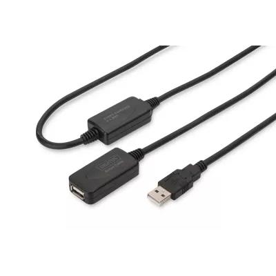 Подовжувач DIGITUS USB 2.0 Active Cable, A/M-A/F, 20м, чорний (DA-73102)
