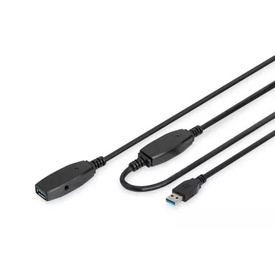 Подовжувач DIGITUS USB 3.0 Active Cable, A/M-A/F, 10м, чорний (DA-73105)