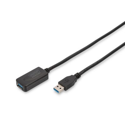 Подовжувач DIGITUS USB 3.0 Active Cable, A/M-A/F, 5м, чорний (DA-73104)