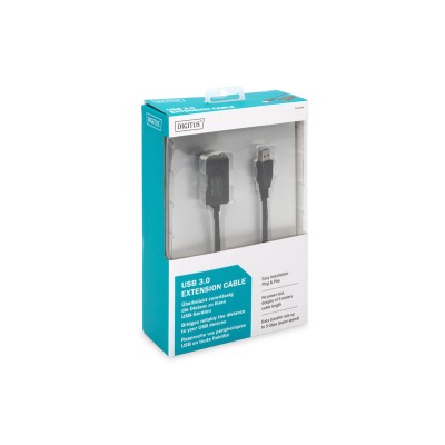 Подовжувач DIGITUS USB 3.0 Active Cable, A/M-A/F, 5м, чорний (DA-73104)