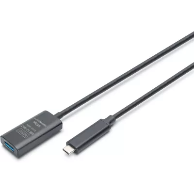 Подовжувач DIGITUS USB 3.2 Gen2 Active Cable 10G, C/M-A/F, 5м, чорний (DA-73113)