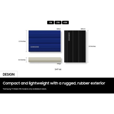 Портативний SSD Samsung 4TB USB 3.2 Gen 2 Type-C T7 Shield (MU-PE4T0S/EU)