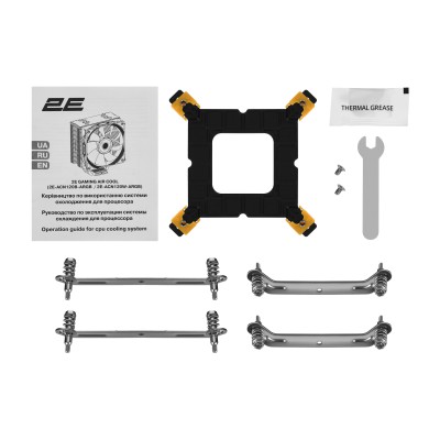 Процесорний кулер 2E GAMING Air Cool ACN120B-ARGB, LGA1851, 1700, 1200, 115x, 1366, AM5, AM4, AM3, AM3+, 4pin PWM, 3pin +5VARGB,
