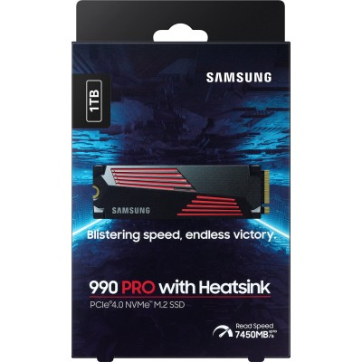 Твердотільний запам’ятовувальний пристрій накопичувач (SSD) G4 M.2 NVME 1TB W/HS 990 PRO MZ-V9P1T0CW SAMSUNG