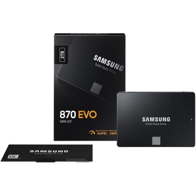Твердотільний запам’ятовувальний пристрій накопичувач (SSD) SATA2.5" 2TB 6GB/S 870 EVO MZ-77E2T0B/EU SAMSUNG