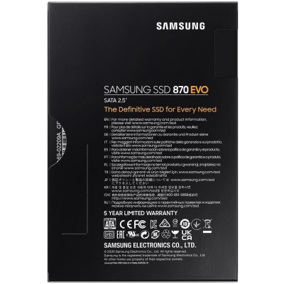 Твердотільний запам’ятовувальний пристрій накопичувач (SSD) SATA2.5" 2TB 6GB/S 870 EVO MZ-77E2T0B/EU SAMSUNG