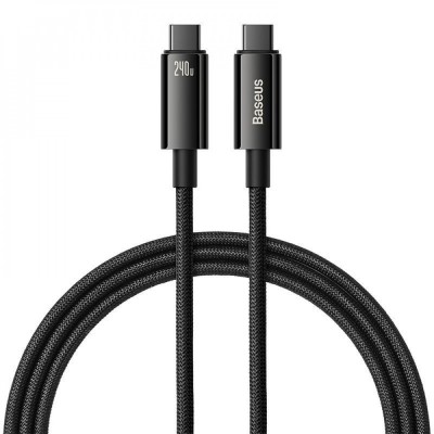 Cable Baseus Tungsten Gold Type-C To Type-C 240W (CAWJ040001) 1m Black