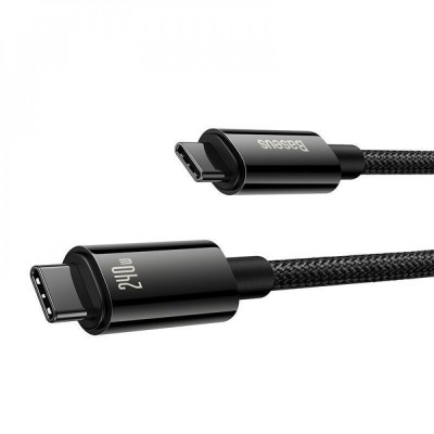 Cable Baseus Tungsten Gold Type-C To Type-C 240W (CAWJ040001) 1m Black