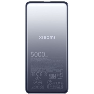 Портативна батарея Xiaomi 5000mAh 18W Ultra Slim GL (BHR9535GL) сірий
