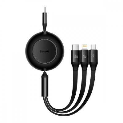 Кабель Baseus Bright Mirror 2 Series 3-in-1 (Micro USB+Lightning+Type-C) 100W (1.1m) CAMJ010201 Black