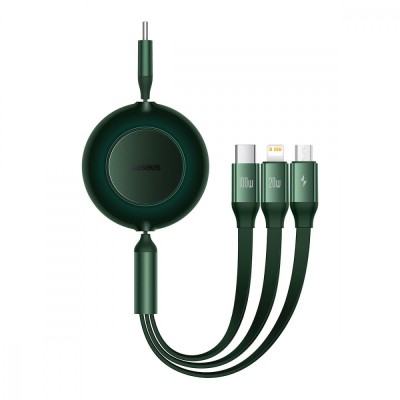 Кабель Baseus Bright Mirror 2 Series 3-in-1 (Micro USB+Lightning+Type-C) 100W (1.1m) Green
