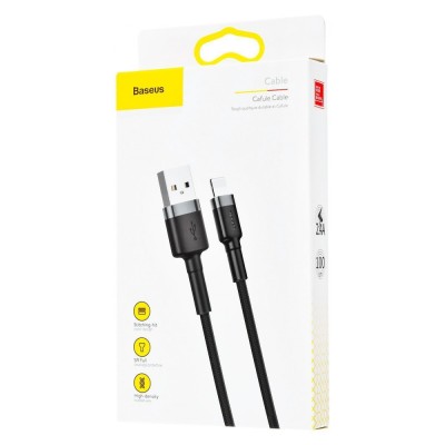 Кабель Baseus Cafule for lightning 1.5A 2M (CALKLF-CG1) Gray\Black