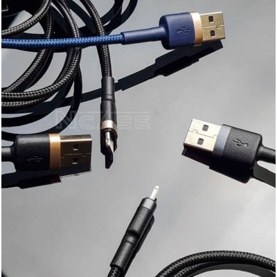 Кабель Baseus Cafule for lightning 1.5A 2M (CALKLF-CG1) Gray\Black