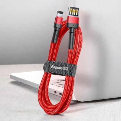 Кабель Baseus Cafule Light. SE 2.4A 1м (CALKLF-G91) Red/Black