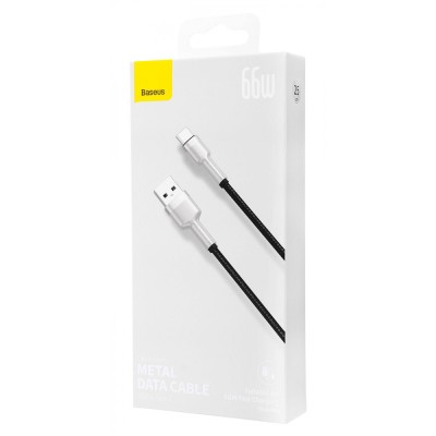 Кабель Baseus Cafule Metal Data Type-C 66W (0.25m) (CAKF000001) Black