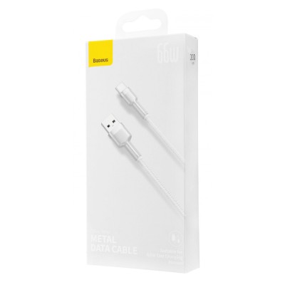 Кабель Baseus Cafule Metal Data Type-C 66W (2m) CAKF000202 White