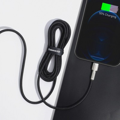 Кабель Baseus Cafule Metal Data USB кабель Type-C to iP PD 20W 2m (CATLJK-B02) White Кабель Baseus Cafule Metal Data USB кабель Type-C to iP PD 20W 2m (CATLJK-B02) White