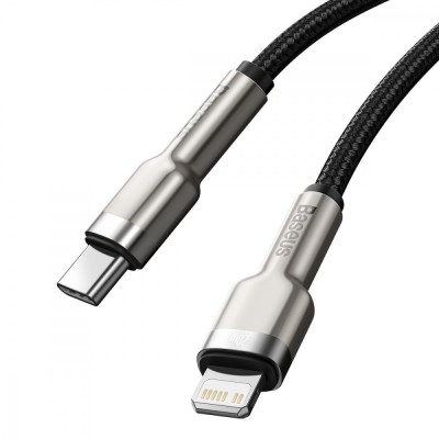 Кабель Baseus Cafule Metal Data USB кабель Type-C to iP PD 20W 2m (CATLJK-B02) White Кабель Baseus Cafule Metal Data USB кабель Type-C to iP PD 20W 2m (CATLJK-B02) White