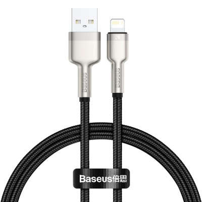 Кабель Baseus Cafule Metal Lightning 2.4A (0.25m) CALJK-01 Black