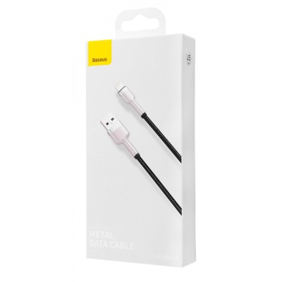 Кабель Baseus Cafule Metal Lightning 2.4A (0.25m) CALJK-01 Black