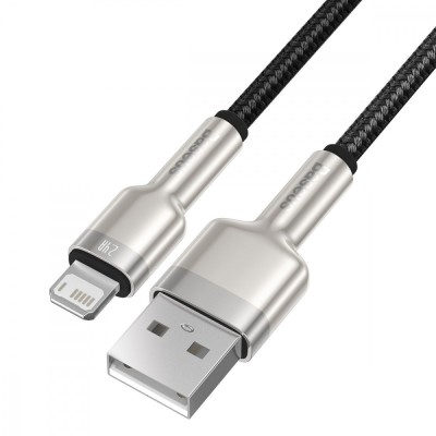 Кабель Baseus Cafule Metal Lightning 2.4A (0.25m) CALJK-01 Black