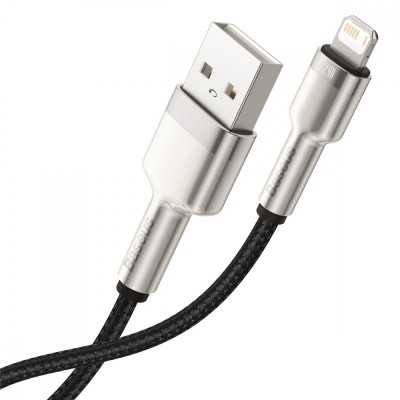 Кабель Baseus Cafule Metal Lightning 2.4A (0.25m) CALJK-01 Black