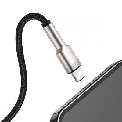 Кабель Baseus Cafule Metal Lightning 2.4A (0.25m) CALJK-01 Black