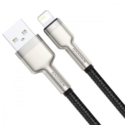 Кабель Baseus Cafule Metal Lightning 2.4A (0.25m) CALJK-01 Black