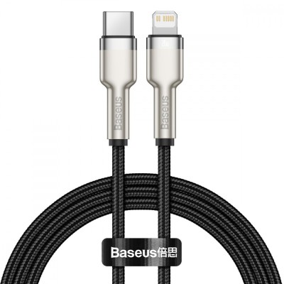 Кабель Baseus Cafule Metal Type-C To Lightning PD 20W (CATLJK-A01) Black 1m