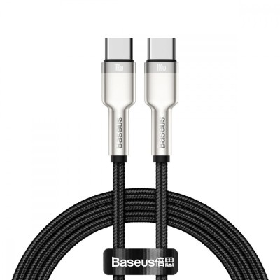 Кабель Baseus Cafule Metal Type-C To Type-C 100W (CATJK-C01) Black 1m