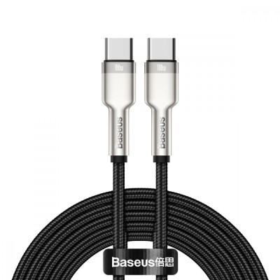 Кабель Baseus Cafule Metal Type-C To Type-C 100W 2М (CATJK-D01) Black