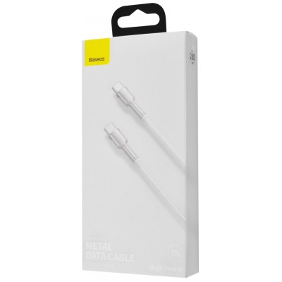 Кабель Baseus Cafule Metal Type-C ToType-C 100W (2m) White (CATJK-D02)
