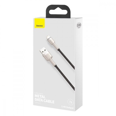 Кабель Baseus Cafule Series Metal Data USB кабель USB To IP 2.4A 1 М Purple (CALJK-A05)