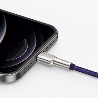 Кабель Baseus Cafule Series Metal Data USB кабель USB To IP 2.4A 1 М Purple (CALJK-A05)