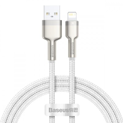 Кабель Baseus Cafule Series Metal Data USB кабель USB to IP 2.4A 2m (CALJK-B02) White