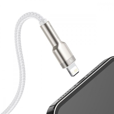 Кабель Baseus Cafule Series Metal Data USB кабель USB to IP 2.4A 2m (CALJK-B02) White