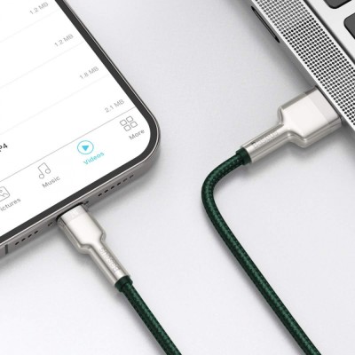 Кабель Baseus Cafule Series Metal Data USB кабель USB to IP 2.4A 2m (CALJK-B02) White