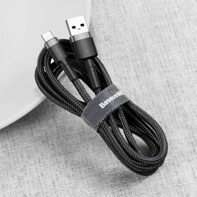 Кабель Baseus Cafule Type-C 2A (3m) CATKLF-UG1 (gray/black)