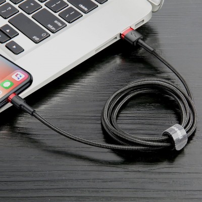 Кабель Baseus Cafule USB for lightning 2.4A 1M (CALKLF-BV1) Gold\Black