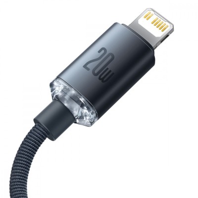 Кабель Baseus Crystal Shine Series Fast Charging Data USB кабель Type-C To IP 20W 1.2m (CAJY001303) Sky Blue