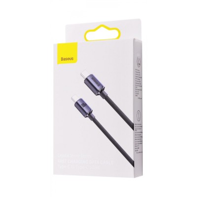 Кабель Baseus Crystal Shine Series Fast Charging Data USB кабель Type-C To Type-C 100W 1.2m (CAJY000601) Black
