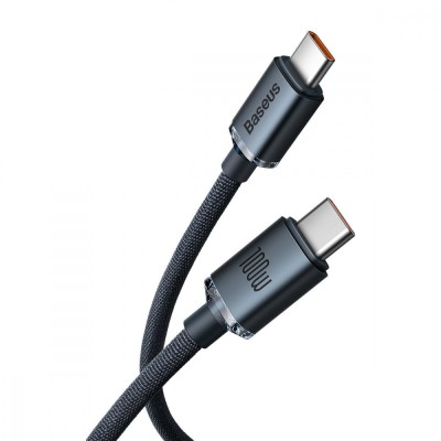 Кабель Baseus Crystal Shine Series Fast Charging Data USB кабель Type-C To Type-C 100W 1.2m (CAJY000601) Black