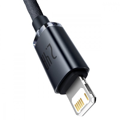 Кабель Baseus Crystal Shine Series Fast Charging Data USB кабель USB To IP 2.4A 1.2m (CAJY000001) Black