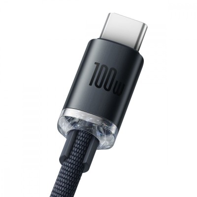 Кабель Baseus Crystal Shine Series Fast Charging Data USB кабель USB To Type-C 100 W 2M (CAJY000503) Blue Кабель Baseus Crystal Shine Series Fast Charging Data USB кабель USB To Type-C 100 W 2M (CAJY000503) Blue